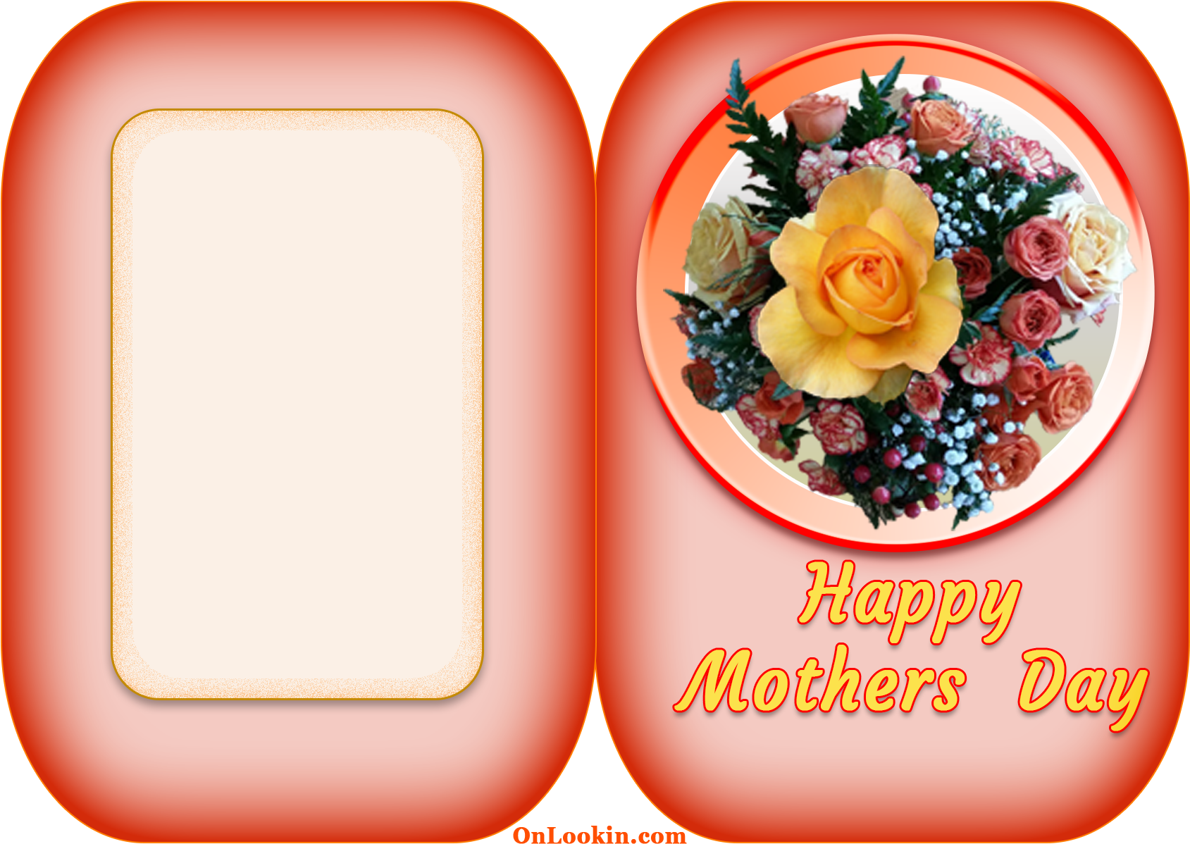 Happy Mothers Day Apricot Rose - Happy Mothers Flower Cards (1740x1240), Png Download