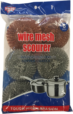 Value Key Galvanized & Copper Coated Wire Mesh Scourer - Hay (500x500), Png Download