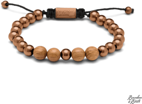 Reclaimed Whiskey Barrel & Zebra Wood Macrame Bracelets - Brewmaster Bracelet Brewmaster Steel Original Grain (500x500), Png Download