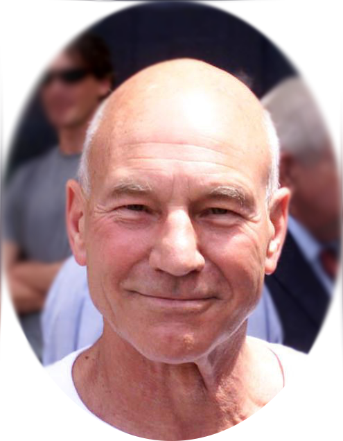 Patrickstewart2004 08 03 Oval - Patrick Stewart (495x636), Png Download