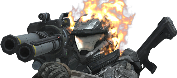 Today Microsoft Announced Details On The Halo - Halo Reach Flaming Helmet (630x252), Png Download
