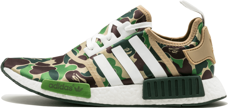 Adidas Nmd R1 Bape "green Bape" - Adidas X Bape Nmd (1000x600), Png Download