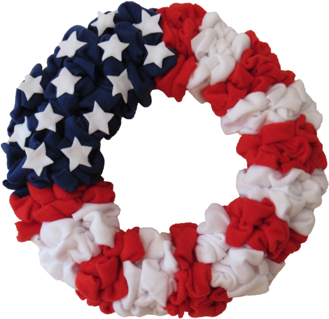 4th Of July Flag - Wreath (1024x768), Png Download