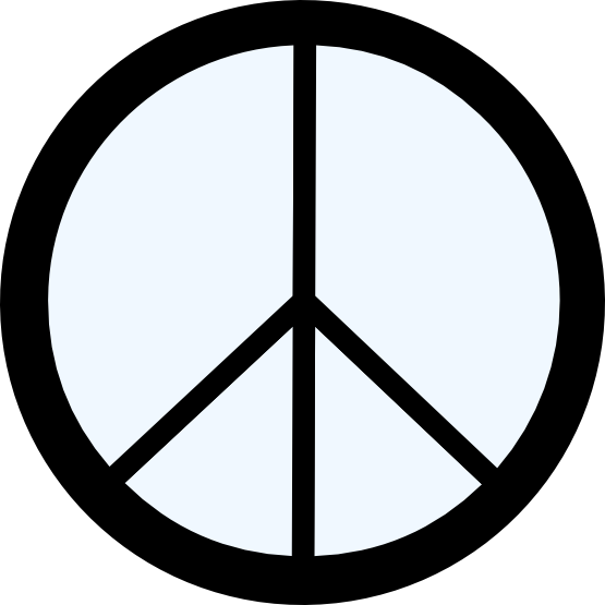 Peace Sign Clip Art Clipart - Peace Signs In Black And White (555x555), Png Download