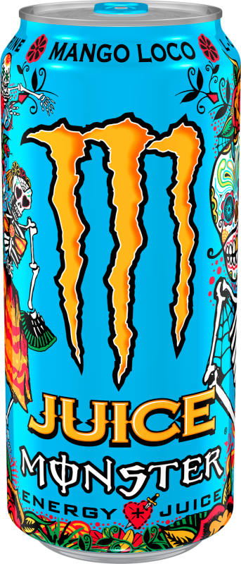 Monster Energy Drinks - Mango Loco Monster Juice (343x800), Png Download