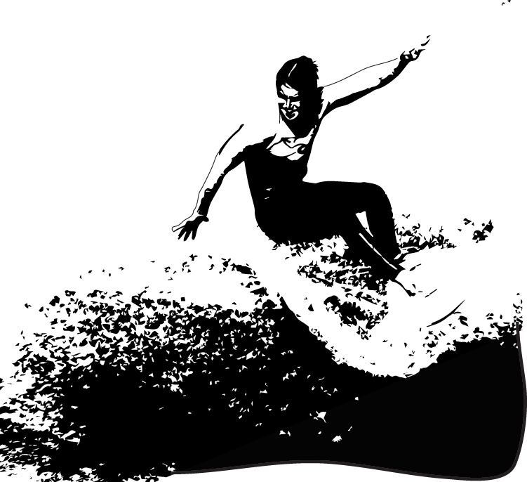 Roots Surf Festival Week - Surfing Silhouette Png (751x686), Png Download