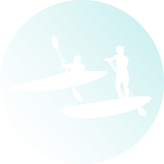 Kayak Paddle Icon Combined - Sup Silhouette (541x541), Png Download