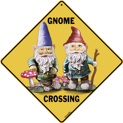 Gnome Crossing Sign - Crossing Sign (420x420), Png Download
