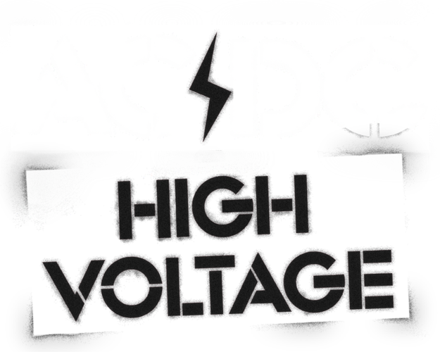 Ac/dc High Voltage Stencil Men's Regular Fit T-shirt - High Voltage [vinyl] Ac/dc (625x500), Png Download