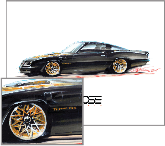 Tom's Trans Am Print - Chip Foose Black Trans Am (590x590), Png Download