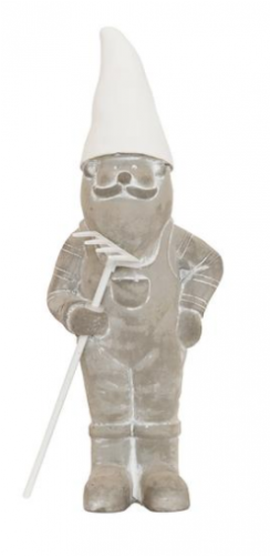 Garden Ornament Gnome With Rake (500x500), Png Download