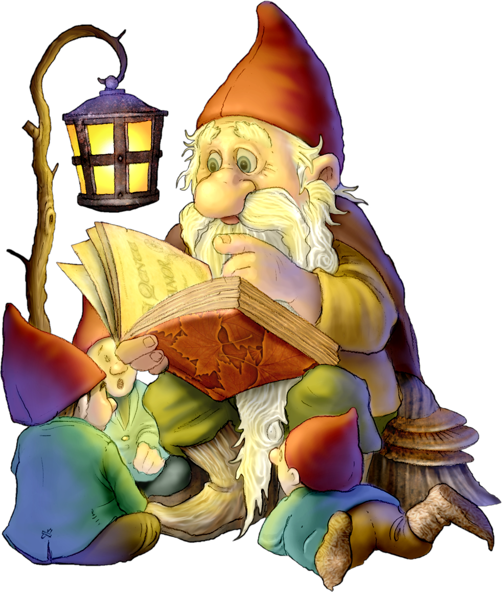 The Great Sweeping Of Ammowan - Gnome Reading A Book Clipart (982x1157), Png Download