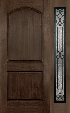 Rustic Entry Doors - 2 Panel Fiberglass Entrance Door Brown (380x460), Png Download