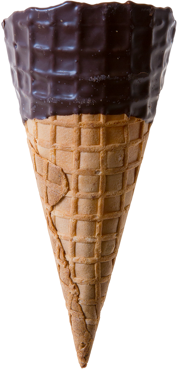 Medium Choc Dip Waffle Cone - Chocolate (699x1260), Png Download
