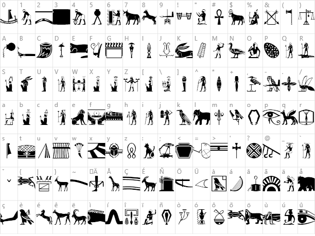 Dingbats Old Egypt Glyphs Example Old Egypt Glyphs - Star Jedi Font (612x459), Png Download