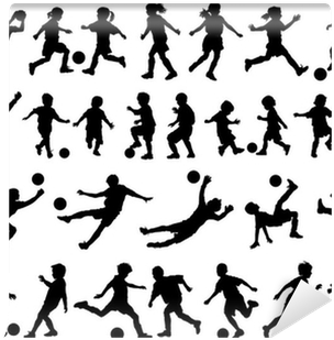Children Playing Soccer Vector Silhouettes Wall Mural - Vector Graphics (400x400), Png Download