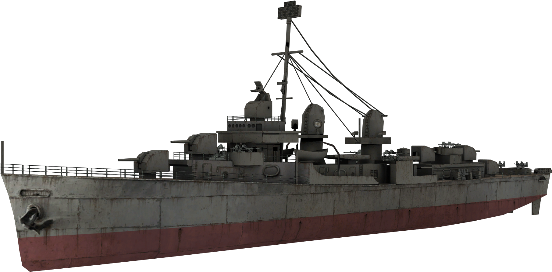 Fletcher-class Destroyer - Call Of Duty Ww2 Ship (1943x1027), Png Download