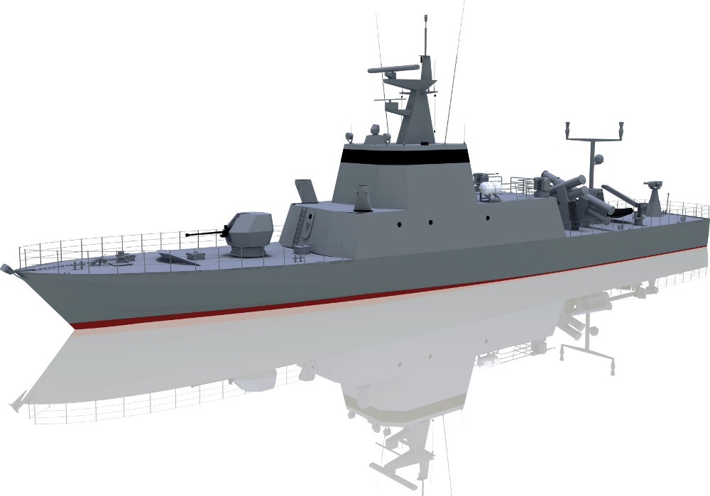 Fs46 Full - Missile Boat New Design (1000x699), Png Download