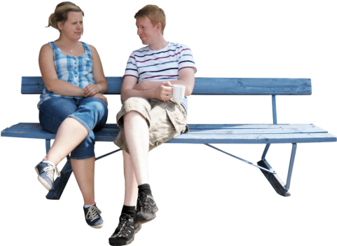 Free Png Sitting Park Bench Png Images Transparent - Couple Sitting On Bench Png (480x555), Png Download