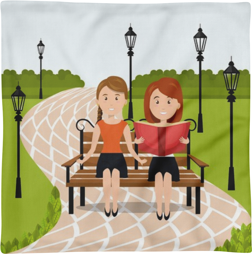 Premium Pillow Case - Personas Leyendo (1000x1000), Png Download