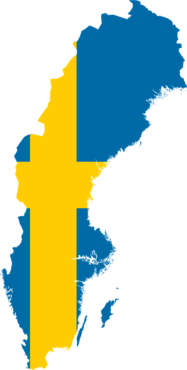 Sweden Flag Map - Sweden Flag Map Png (602x1190), Png Download