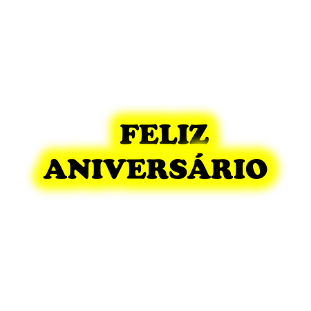 Faixa Feliz Aniversario Eva Amarelo E Preto Lojas - Feliz Aniversario Fundo Preto (450x450), Png Download