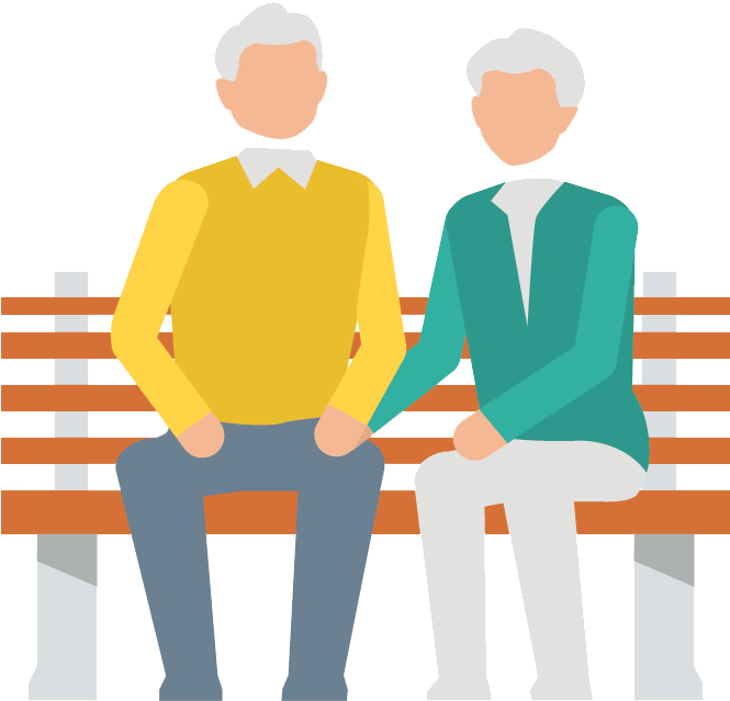 Elderly People On A Park Bench - Disease (715x679), Png Download