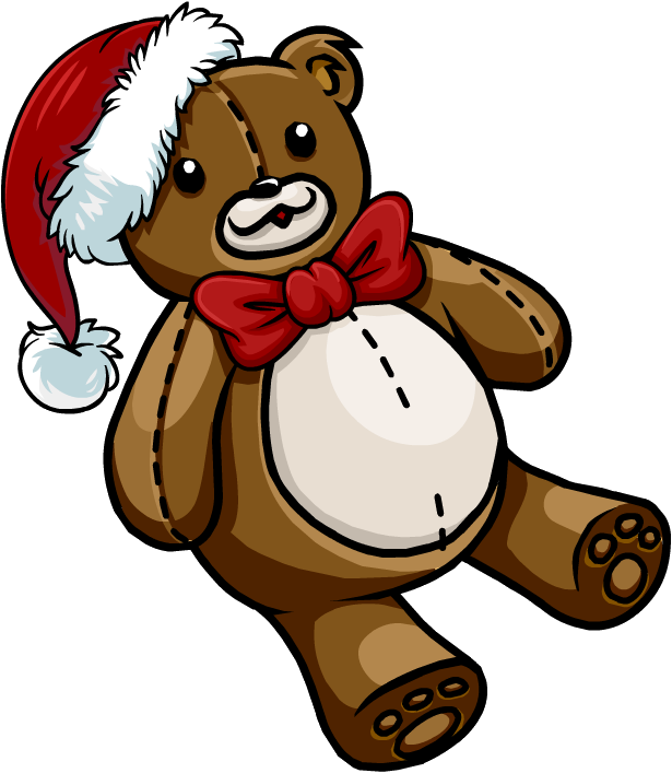 Holiday Teddy - Club Penguin Teddy Bear (615x707), Png Download