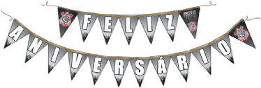 Faixa Feliz Aniversario Corinthians - Kit Festa Do Corinthians (380x380), Png Download
