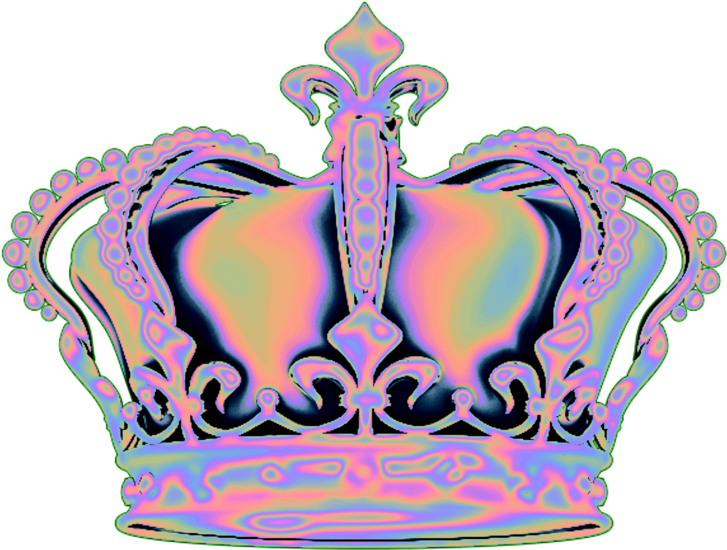 Holo Holographic Vaporwave Aesthetic Tumblr Crown Png - Sweatshirt Men/women 3d Crown Lion King Chain Animal (2896x2896), Png Download