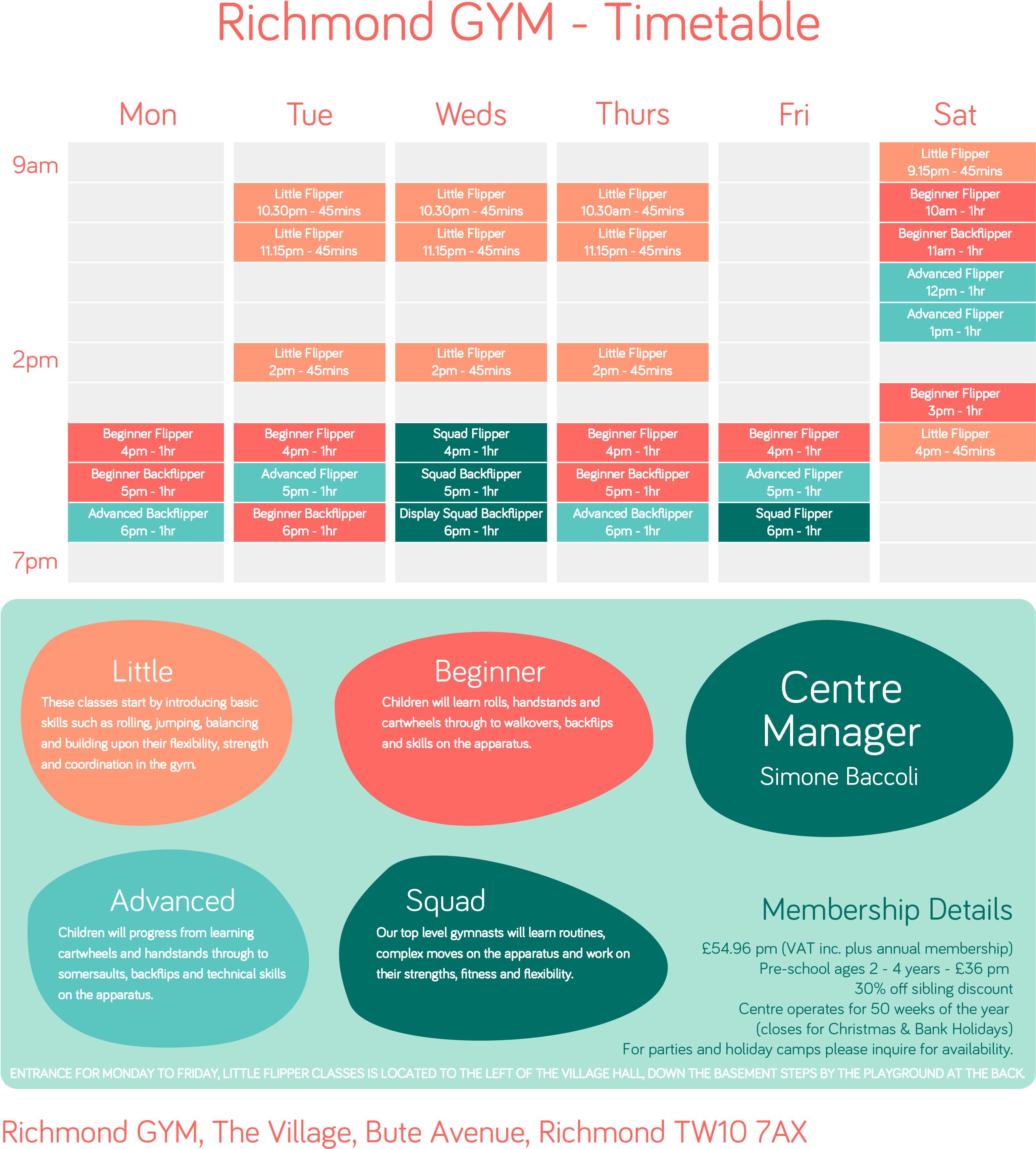 Timetable - Backflip Gymnastics (3334x3549), Png Download