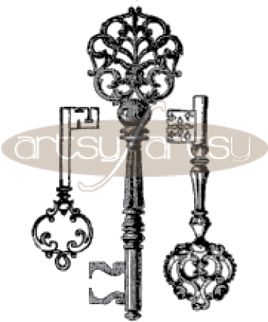 Old Vintage Key Shower Curtain (377x452), Png Download