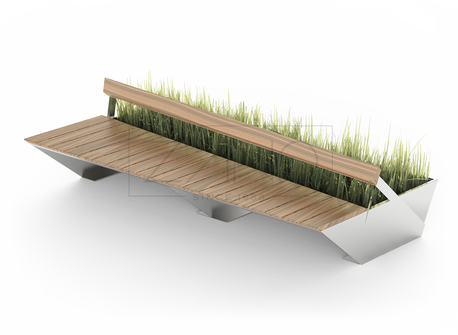 Modern, Modular Urban Bench - Ławka Z Donicą (937x687), Png Download