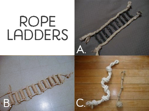 Homemade Toys Beds Cages And Accessories For Pet Rats - Diy Rat Rope Ladder (520x388), Png Download