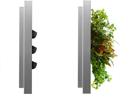 Practical Design For Easy Maintenance - Green Wall Side View (600x400), Png Download