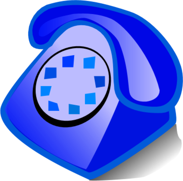 Phone Color Clipart - Telephone In Blue Color (600x595), Png Download