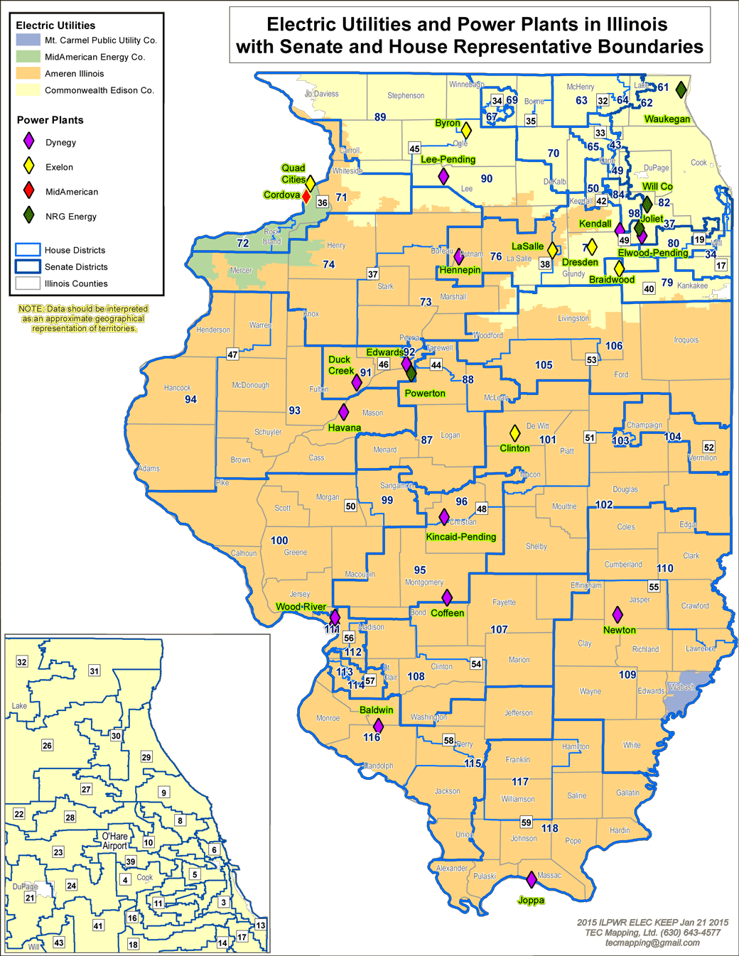 Electric Utilities Power Plants Illinois Political - Illinois Electric Utility Service Territory Map (1040x1346), Png Download