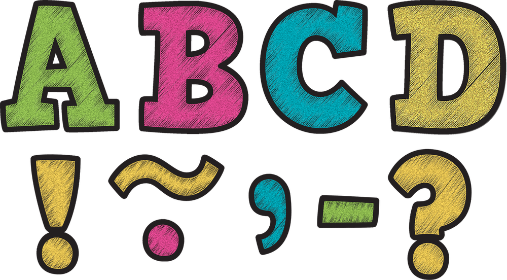 Chalkboard Brights Bold Block 3" Magnetic Letters - Chalkboard Bright Letters (900x900), Png Download