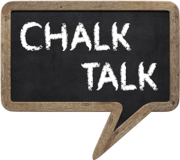 Oia-chalkboard - Chalk Talk (370x327), Png Download