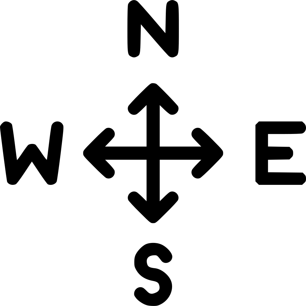 Png File Svg - North East West South Direction (980x980), Png Download