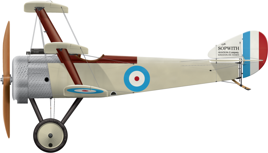Sopwith Triplane Prototype N500 Side Profile View - Sopwith Camel Vector Art (1024x567), Png Download