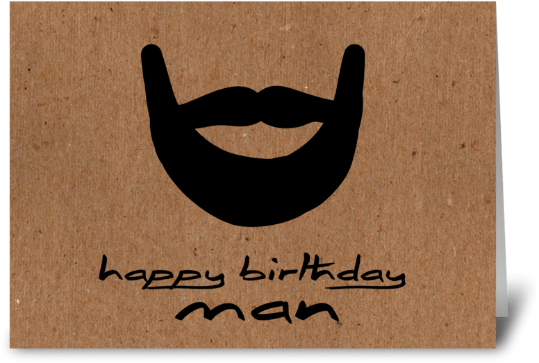 Happy Birthday Man Brown Paper Greeting Card - Paper (848x698), Png Download