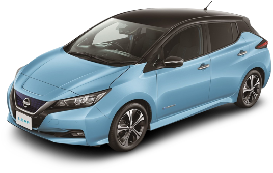 Car Reviews - Nissan Leaf 2018 Silver (555x405), Png Download