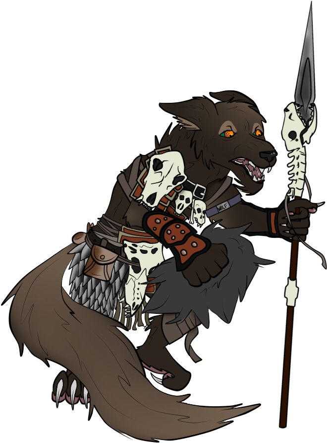 Dnd Werewolf Monk - Werewolf Monk (887x1100), Png Download