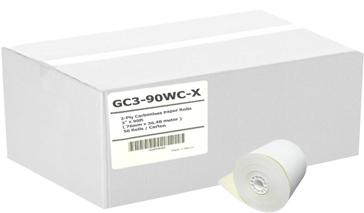 3″ X 90′ 2-ply Carbonless Paper Rolls White/canary - Universal C3065wcp 50 Rolls 3 X 65' 3-ply White/canary/pink (1500x1000), Png Download