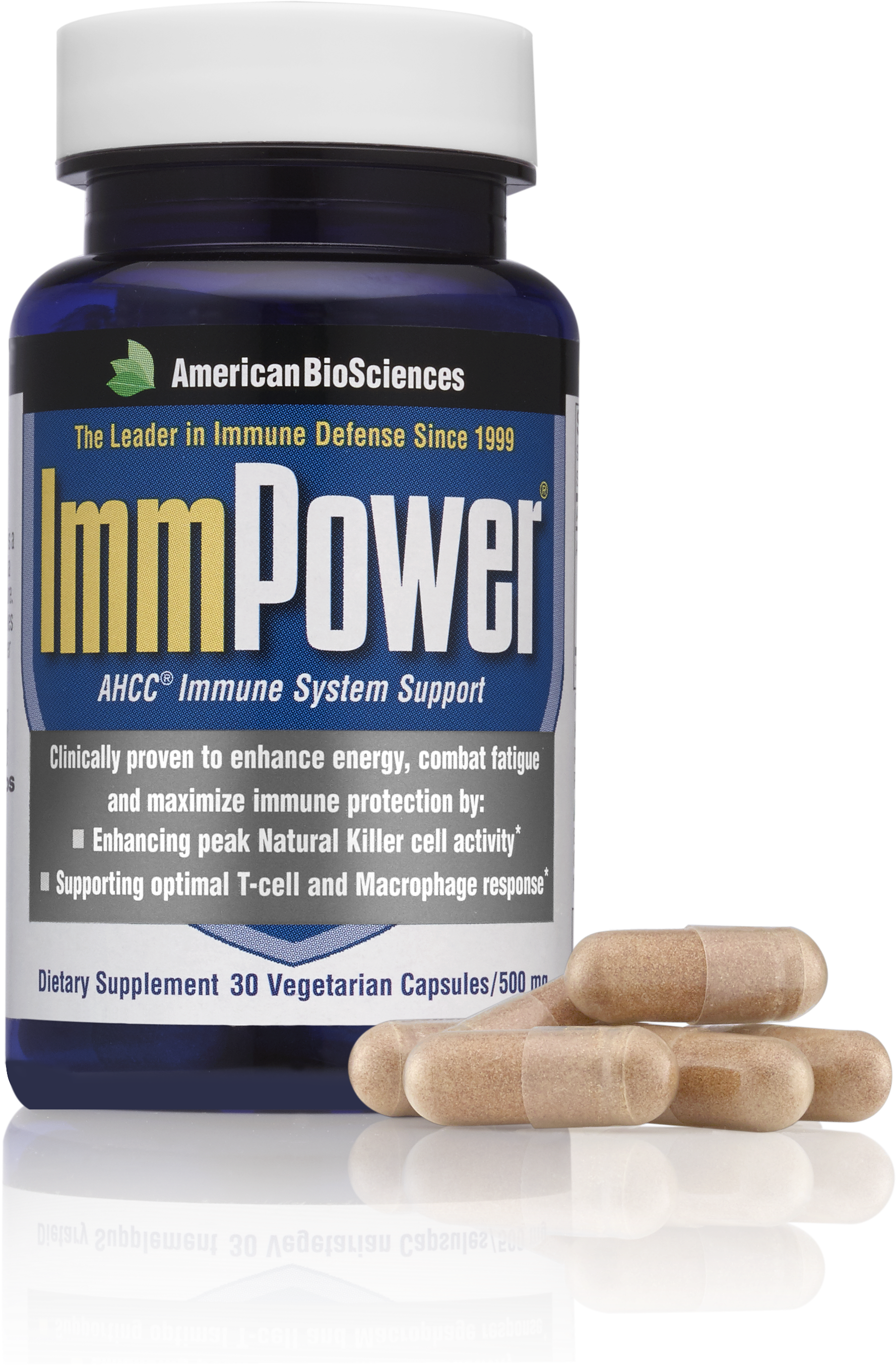 Immpower Ahcc With Capsules - American Biosciences Immpower, 30 Count (3474x3474), Png Download