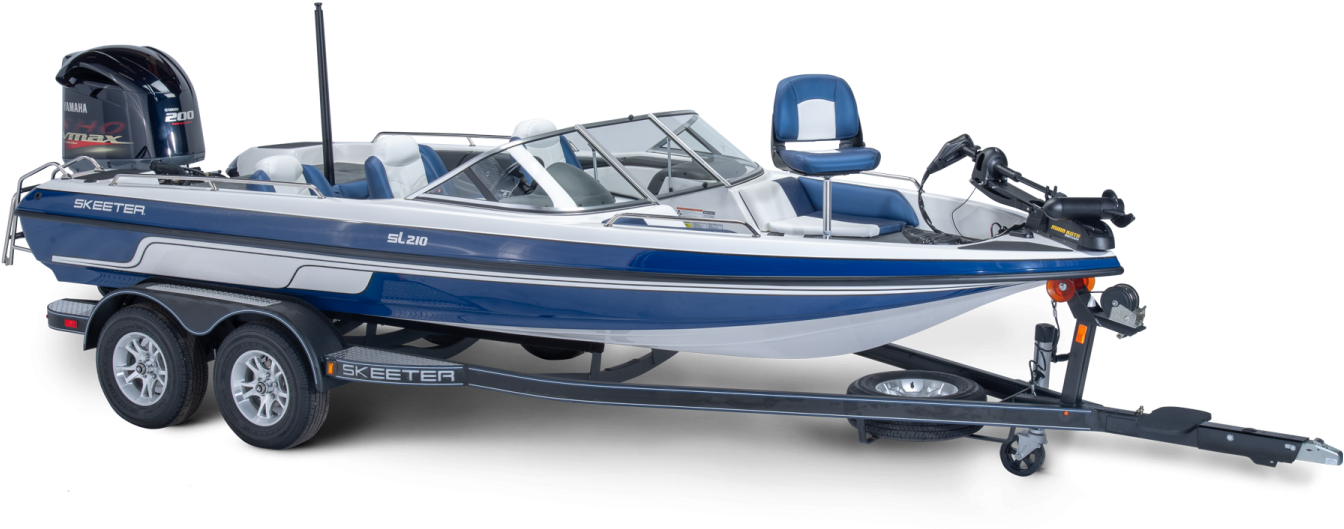 2019 Skeeter Sl210 Fish & Ski Boat For Sale Profile - Boat (1500x570), Png Download