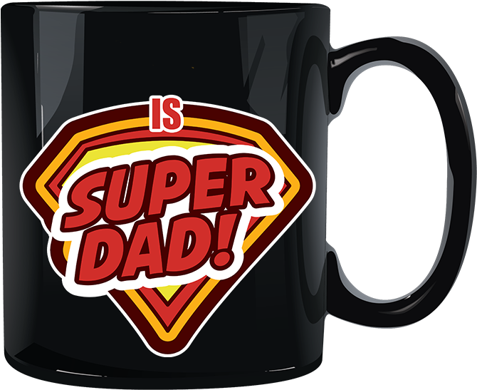 Super Dad Black Mug - Super Dad Happy Fathers Day Card Xlarge Cardnotebook (700x700), Png Download