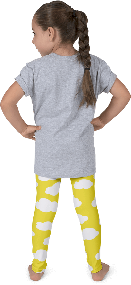 Sunny Skies Kid's Leggings - Cow Print Leggings For Girls (1000x1000), Png Download