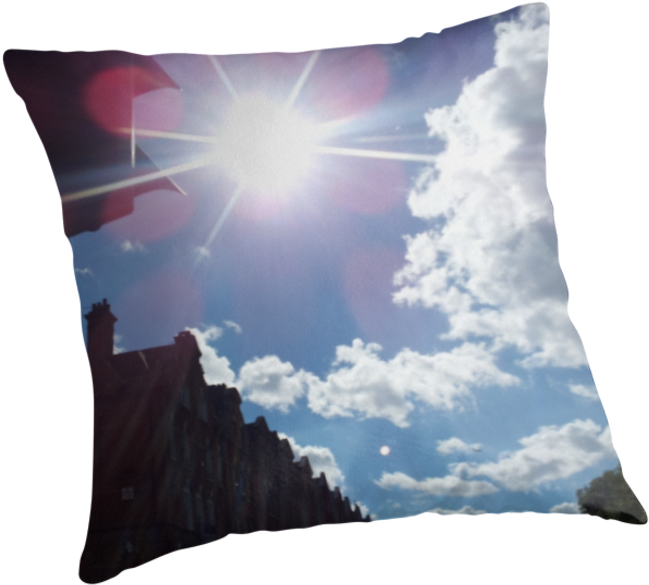 Sunny Skies By Melaniefalvey Cushion - Cushion (875x875), Png Download